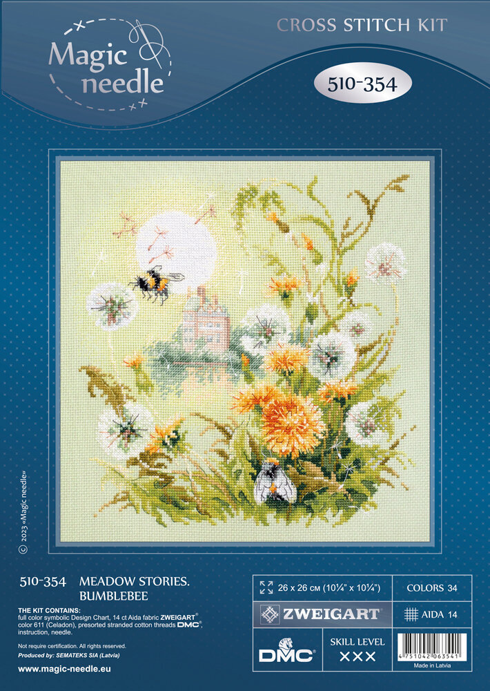 Tikkimiskomplekt Magic Needle "Meadow Stories. Bumblebee" 510-354 hind ja info | Tikkimistarvikud | kaup24.ee