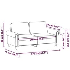 kahekohaline diivan, must, 140 cm, kunstnahk hind ja info | Diivanid ja diivanvoodid | kaup24.ee