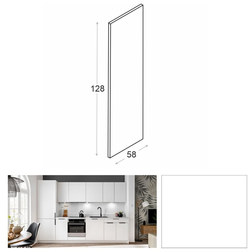 Novo külg sisseehitatud külmiku jaoks, matt valge hind ja info | Köögimööbli tarvikud | kaup24.ee