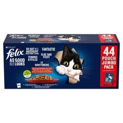 Purina Felix Fantastic Mix с говядиной, курицей, уткой и бараниной, 44х85г цена и информация | Кошачьи консервы | kaup24.ee