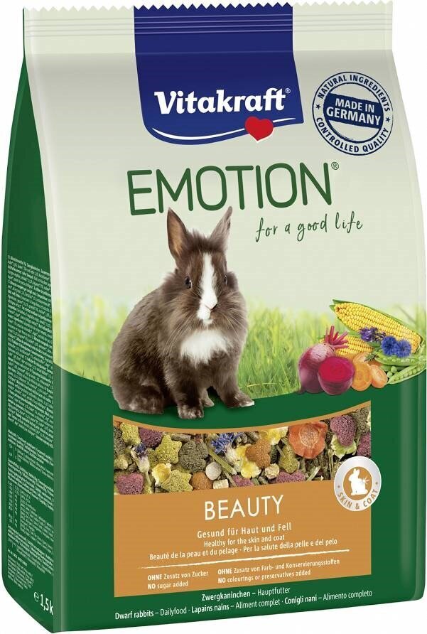 Toit küülikutele Vitakraft Emotion Beauty, 600 g hind ja info | Toit väikeloomadele | kaup24.ee