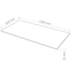 MDF-plaat 2 tk ristkülikukujuline 120 x 60 cm 12 mm цена и информация | Другие принадлежности для мебели | kaup24.ee