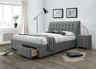 Двуспальная кровать Percy, 160 x 200 см, серая цена и информация | Кровати | kaup24.ee