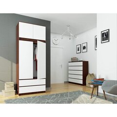 Надстройка для шкафа NORE S90, темно-коричневая/белая цена и информация | Шкафы | kaup24.ee