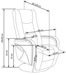 Массажное кресло-реклаймер Halmar Pulsar 2, песочного цвета цена и информация | Кресла в гостиную | kaup24.ee