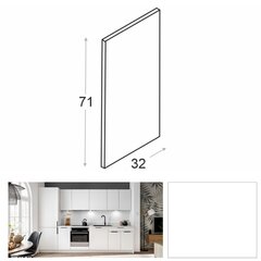 Novo puse piestiprināta pie augšējā skapja, balts matēts цена и информация | Комплектующие для кухонной мебели | kaup24.ee