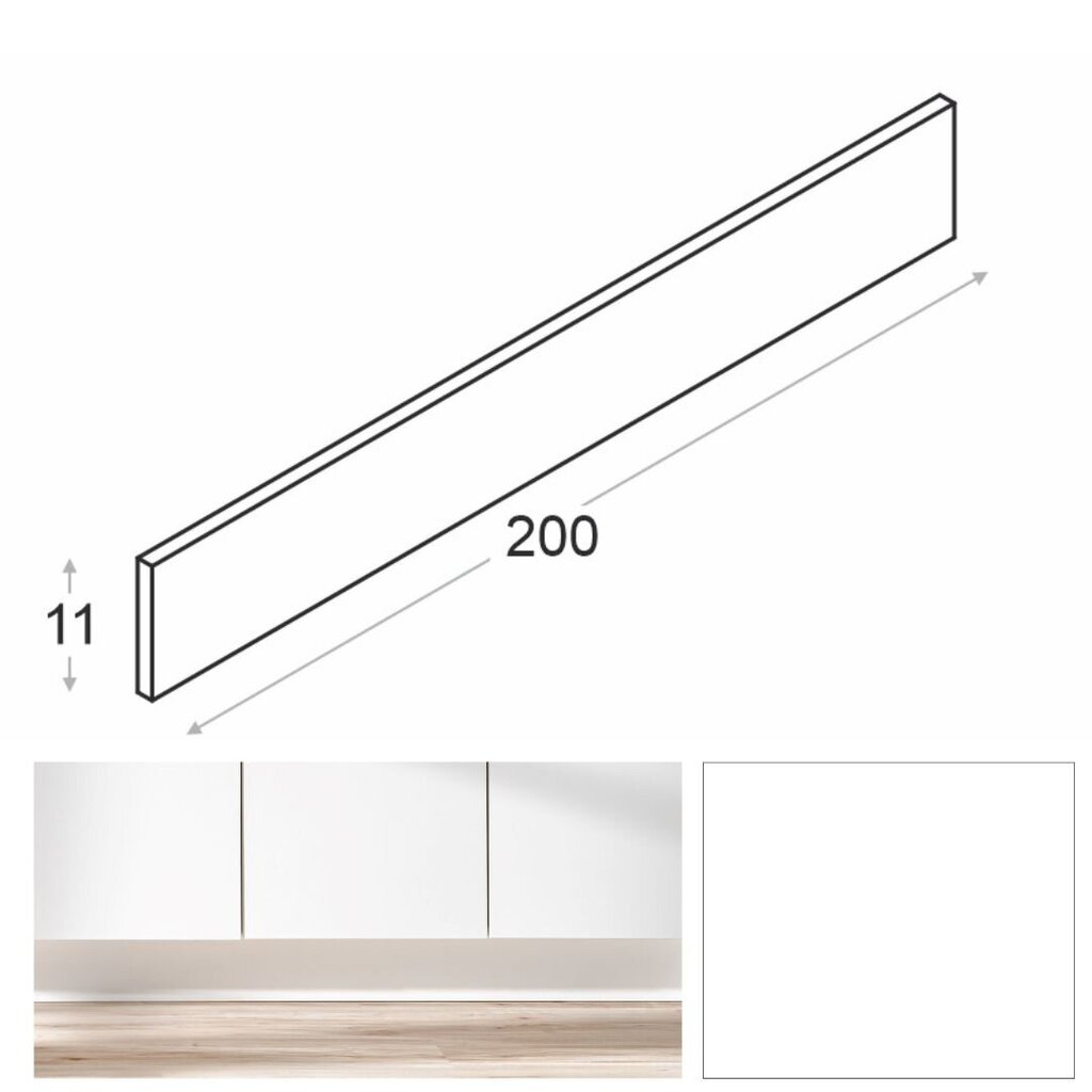 Novo sokkel 200 cm valge matt hind ja info | Köögimööbli tarvikud | kaup24.ee