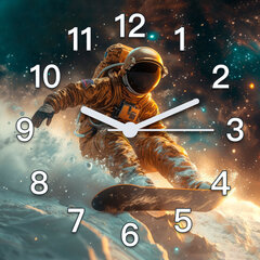 Seinakell vaikne astronaut kosmose poiss lastele 30x30 cm hind ja info | Kellad | kaup24.ee