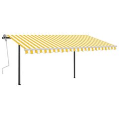 automaatne varikatus, LED, tuuleandur, 4 x 3,5 m, kollane/valge цена и информация | Зонты, маркизы, стойки | kaup24.ee