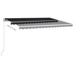 Automatinė markizė su LED/vėjo jutikliu, juoda, 400x350 cm hind ja info | Päikesevarjud, markiisid ja alused | kaup24.ee