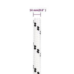 punutud paadiköis, valge, 14 mm x 250 m polüester hind ja info | Lisatarvikud paatidele ja süstadele | kaup24.ee