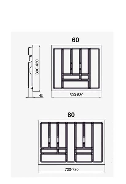 Novo söögiriistade alus 60 cm, valge цена и информация | Köögimööbli tarvikud | kaup24.ee