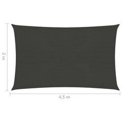 päikesepuri 160 g/m² antratsiithall, 2 x 4,5 m HDPE цена и информация | Зонты, маркизы, стойки | kaup24.ee