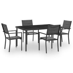 Комплект столовой мебели для сада, черный цена и информация | Комплекты уличной мебели | kaup24.ee