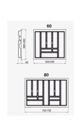 Novo söögiriistade alus 80 cm, valge цена и информация | Комплектующие для кухонной мебели | kaup24.ee