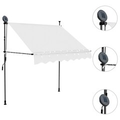 käsitsi sissetõmmatav varikatus, LED, 100 cm, kreemjasvalge цена и информация | Зонты, маркизы, стойки | kaup24.ee