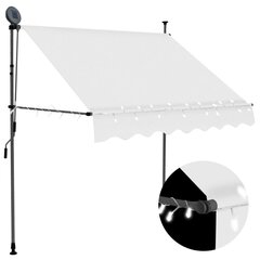 käsitsi sissetõmmatav varikatus, LED, 100 cm, kreemjasvalge цена и информация | Зонты, маркизы, стойки | kaup24.ee