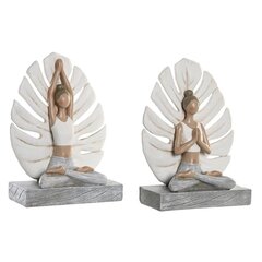 Dekoratiivkuju Dkd Home Decor 16 x 7,5 x 21 cm Hall Valge Yoga (2 Ühikut) hind ja info | Sisustuselemendid | kaup24.ee