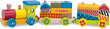 Puidust rong klotsidega Eichhorn hind ja info | Imikute mänguasjad | kaup24.ee