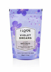 Соль для ванн I Love Bath Salts Violet Dreams, 500 г цена и информация | Масла, гели для душа | kaup24.ee