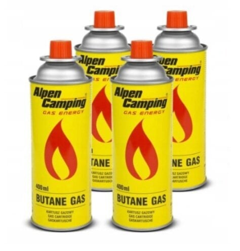 Alpen Camping butaangaas 400 ml 4 tk hind ja info | Turistide gaasipliidid, gaasiballoonid | kaup24.ee