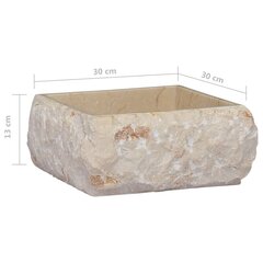 valamu, kreemjas, 30x30x13 cm, marmor hind ja info | Kraanikausid, valamud | kaup24.ee