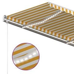 automaatne varikatus, LED, tuuleandur, 4x3 m, kollane ja valge цена и информация | Зонты, маркизы, стойки | kaup24.ee