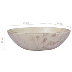 valamu, kreemjas, 53 x 40 x 15 cm, marmor цена и информация | Раковины | kaup24.ee