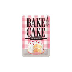 Металлическая пластина Bake a cake, 20 х 30 см цена и информация | Детали интерьера | kaup24.ee