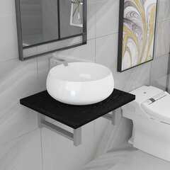kaheosaline vannitoamööbli komplekt, keraamiline, must цена и информация | Раковины | kaup24.ee