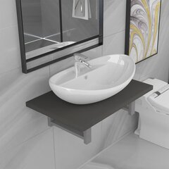 kaheosaline vannitoamööbli komplekt, keraamiline, hall цена и информация | Раковины | kaup24.ee