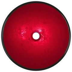 valamu, karastatud klaas, 42 x 14 cm, punane цена и информация | Раковины | kaup24.ee