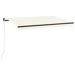 käsitsi sissetõmmatav varikatus, LED, 450x300 cm kreemjas цена и информация | Зонты, маркизы, стойки | kaup24.ee