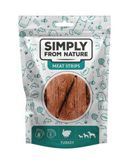 Simply From Nature Meat Strips с индейкой, 3х80 гр цена и информация | Лакомства для собак | kaup24.ee