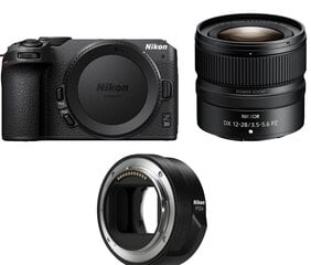 Nikon Z 30, (Z30) + NIKKOR Z DX 12–28 mm f/3,5–5,6 PZ VR + FTZ II adapter hind ja info | Fotoaparaadid | kaup24.ee