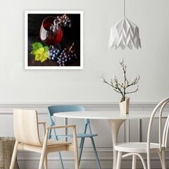 Seinapilt Punane vein ja viinamarjad цена и информация | Картины, живопись | kaup24.ee