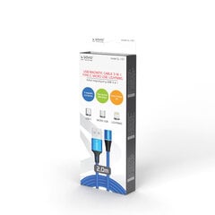 Savio CL-157 USB-кабель 2 м USB 2.0 USB C Micro USB A/Lightning Blue цена и информация | Кабели для телефонов | kaup24.ee