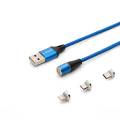 Savio CL-157 USB-кабель 2 м USB 2.0 USB C Micro USB A/Lightning Blue цена и информация | Кабели для телефонов | kaup24.ee