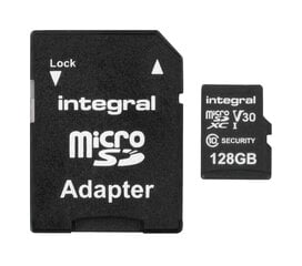 Integral Security Micro SD 4K V30 UHS-1 U3 128GB цена и информация | Карты памяти | kaup24.ee