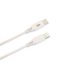 iLike CTL01 Прочный кабель для быстрой зарядки TPE USB-C на Lightning 1м Белый цена и информация | Кабели для телефонов | kaup24.ee