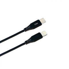 iLike CTL01 Vastupidav TPE USB-C kiirlaadija kaabel Lightning 1m Must hind ja info | Mobiiltelefonide kaablid | kaup24.ee