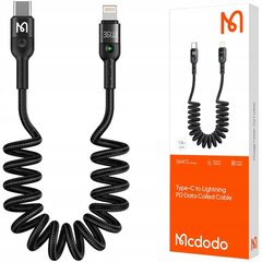 Kaabel iPhone'ile, USB-C, vedruga, kiire, 36W, 1.8M, Mcdodo hind ja info | Mobiiltelefonide kaablid | kaup24.ee