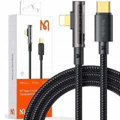 Prisma kaabel, iPhone'ile, USB-C, nurga all, kiire, 36W, 1,2m, Mcdodo hind ja info | Mobiiltelefonide kaablid | kaup24.ee