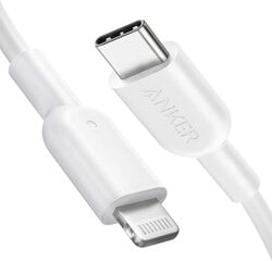 Anker PowerLine II USB C на кабеле Lightning, длиной 90 см, сертифицирован MFI, для iPhone 13/13 Pro/12/12 Pro Max/x/xs/xr/8 Plus, для зарядных устройств типа C. поддерживает доставку питания (белый) цена и информация | Кабели для телефонов | kaup24.ee