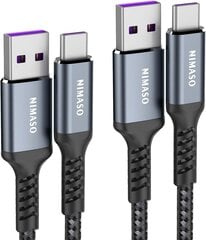 Huawei USB C CABL 5A [2PACK/1M+2M], NIMASO USB -tüüpi C -Lade Cable 40W superlaadimiskaabel Huawei P40 jaoks, P40 Pro, P40 Pro, P40 Pro+, P40 Lite, P30 Pro, P30, P30, P20, P20, Mate 20 Pro 20 Pro 20 Pro 20 Pro/Mate 20 Pro 20 Pro/Mate 20 Pro/Mate 20 Pro 30 hind ja info | Mobiiltelefonide kaablid | kaup24.ee