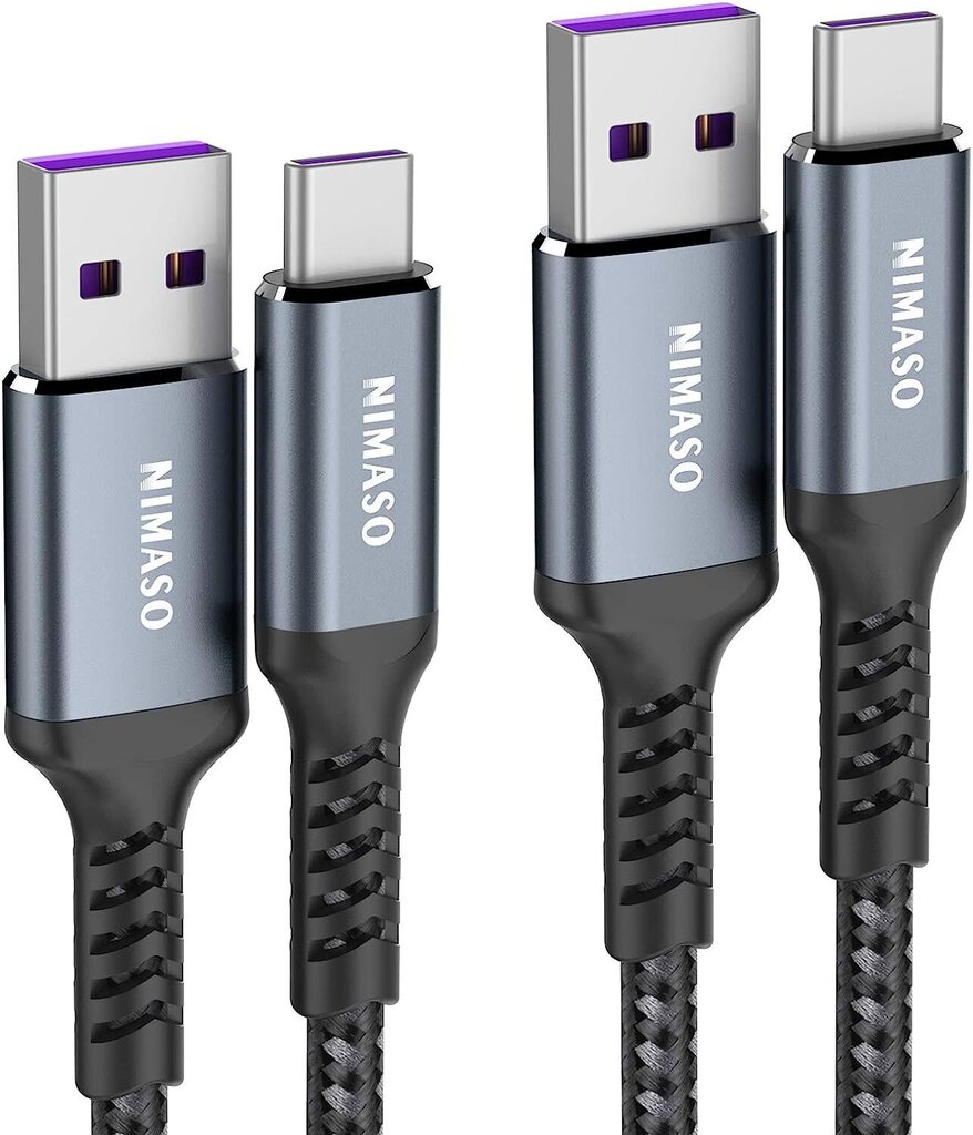 Huawei USB C CABL 5A [2PACK/1M+2M], NIMASO USB -tüüpi C -Lade Cable 40W superlaadimiskaabel Huawei P40 jaoks, P40 Pro, P40 Pro, P40 Pro+, P40 Lite, P30 Pro, P30, P30, P20, P20, Mate 20 Pro 20 Pro 20 Pro 20 Pro/Mate 20 Pro 20 Pro/Mate 20 Pro/Mate 20 Pro 30 цена и информация | Mobiiltelefonide kaablid | kaup24.ee