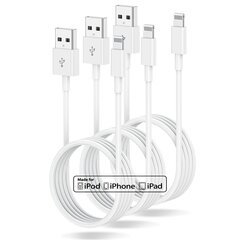 3Pack 2m iPhone Ladekabel, [Apple MFI sertifitseeritud] Lang Apple Ladekabel 6ft, originaalne välk USB Kabelile, 2m Lightning Kabel Für Apple iPhone 11/xs/xsmax/xr/xr/xr/8 pluss/7/7/7 pluss 6Plus/5S/5, iPad hind ja info | Mobiiltelefonide kaablid | kaup24.ee