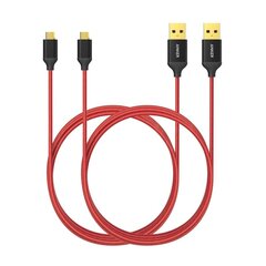 Anker Micro USB High Speed ​​Sync и зарядный кабель, красный, длиной 1,8 м, пакет 2 цена и информация | Кабели для телефонов | kaup24.ee