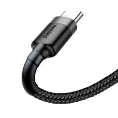 Vastupidav painduv kaabel USB-kaabel USB-C QC3.0 3A 1M must ja hall 10182601 цена и информация | Кабели для телефонов | kaup24.ee