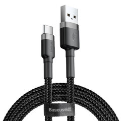 Vastupidav painduv kaabel USB-kaabel USB-C QC3.0 3A 1M must ja hall 10182601 hind ja info | Mobiiltelefonide kaablid | kaup24.ee